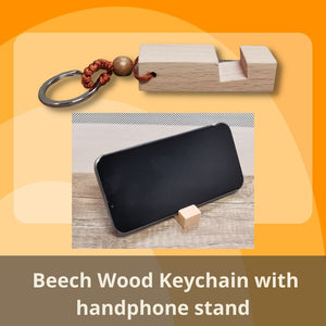 Customized Wooden Keychain Phone Stand | 定制榉木鑰匙圈手機支架